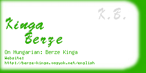 kinga berze business card